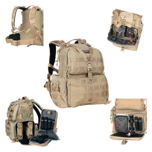 GPS TACTICAL RANGE BACKPACK - W/WAIST STRAP TAN NYLON — view 1