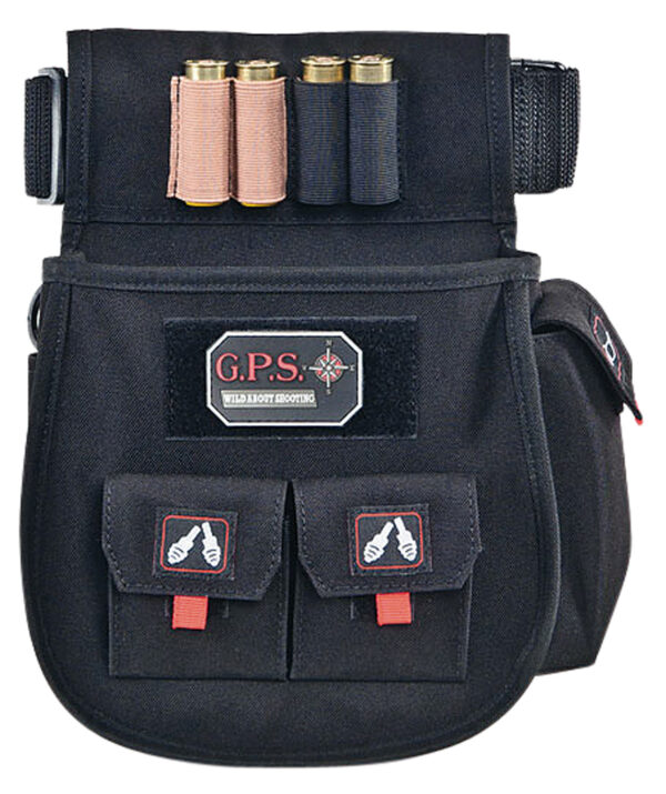 GPS Bags 1094CSP Deluxe Double Shotshell Pouch Black Polyester Waist Mount 30-52" Belt — view 1