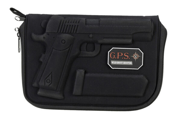 GPS Bags 908PC Custom Molded  w/ Lockable Zippers Internal Mag Holder & Black Finish for 1911 & Similar Clones — view 1