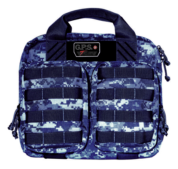 GPS Bags T1413PCG Double +2 Tactical Gray Digital 1000D Nylon Teflon Coating with Visual ID Storage System, Lockable YKK Zippers, MOLLE Webbing & Ammo Storage Pockets Holds UP To 4 Handguns — view 1