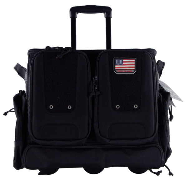 GPS Bags T2112ROBB Rolling Tactical Black 1000D Nylon Teflon Coating with Foam Cradle Holds 6 Handguns, Storage Pockets Holds 4 Additional Guns, Telescoping Handle & ATV Wheels — view 1