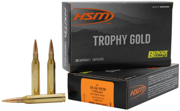 HSM 2506115VLD Trophy Gold Extended Range 25-06 Rem 115 gr Berger Hunting VLD Match 20 Per Box/ 20 Case — view 1
