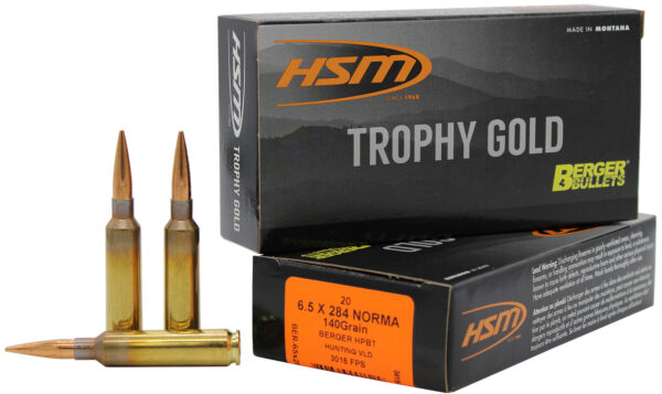 HSM 65X284140VLD Trophy Gold Extended Range 6.5x284 Norma 140 gr Berger Hunting VLD Match 20 Per Box/ 20 Case — view 1