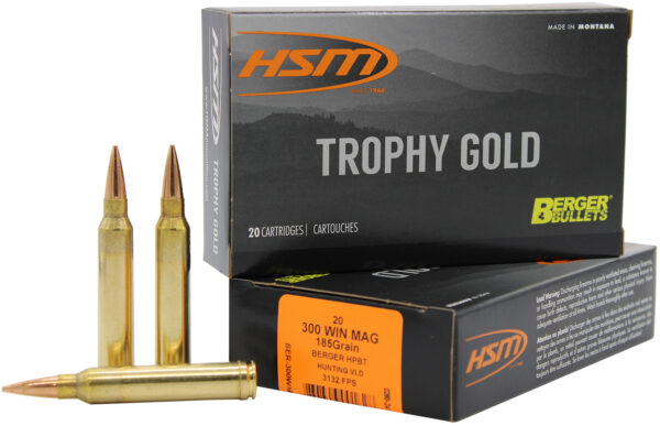 HSM 300WM185VLD Trophy Gold Extended Range 300 Win Mag 185 gr Berger Hunting VLD Match 20 Per Box/ 20 Case — view 1