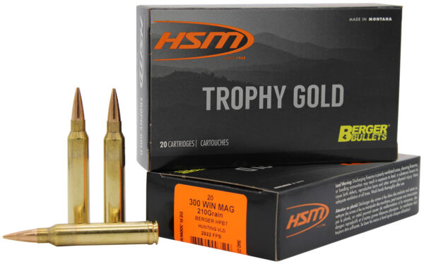 HSM 300WM210VLD Trophy Gold Extended Range 300 Win Mag 210 gr Berger Hunting VLD Match 20 Per Box/ 20 Case — view 1