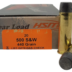 HSM 500SW6N Bear Load  500 S&W Mag 440 gr Wide Flat Nose 20 Per Box/ 25 Case
