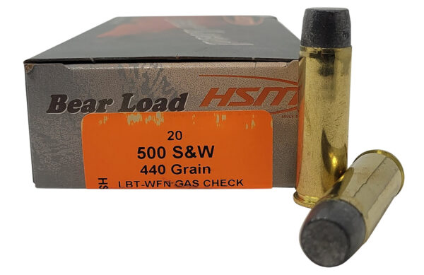 HSM 500SW6N Bear Load  500 S&W Mag 440 gr Wide Flat Nose 20 Per Box/ 25 Case — view 1