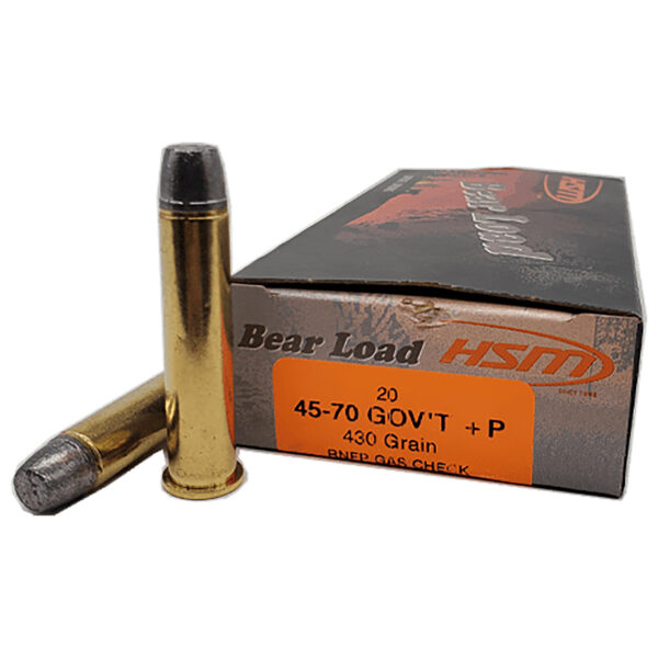 HSM 457012N Bear Load  45-70 Gov 430 gr Round Nose Flat Point 20 Per Box/ 25 Case — view 1