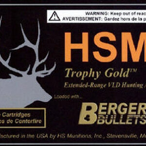 HSM 257WBY115 Trophy Gold Extended Range 257 Wthby Mag 115 gr Berger Hunting VLD Match 20 Per Box/ 20 Case