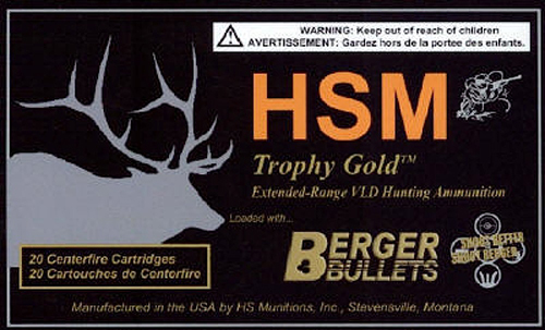 HSM 257WBY115 Trophy Gold Extended Range 257 Wthby Mag 115 gr Berger Hunting VLD Match 20 Per Box/ 20 Case — view 1