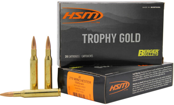 HSM 270150VLD Trophy Gold Extended Range 270 Win 150 gr Berger Hunting VLD Match 20 Per Box/ 20 Case — view 1