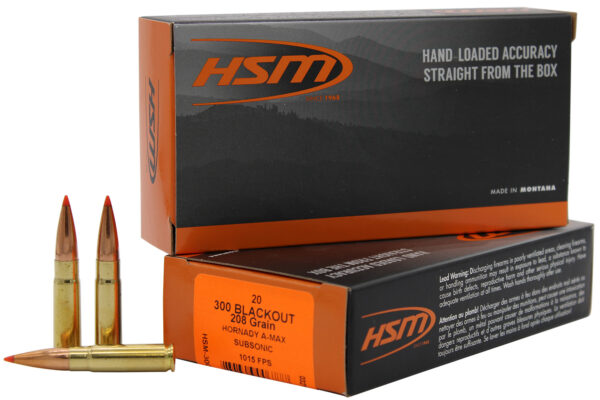 HSM 300BLK1N Match  300 Blackout 208 gr Hornady A Max 20 Per Box/ 25 Case — view 1
