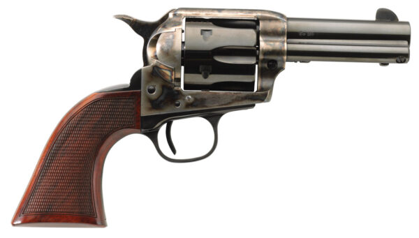 Taylors & Company 556217DE Short Stroke Runnin Iron Deluxe 45 Colt (LC) 6rd 3.50" Blued Cylinder & Barrel Color Case Hardened Steel Frame Checkered Walnut Grip (Taylor Tuned) — view 1