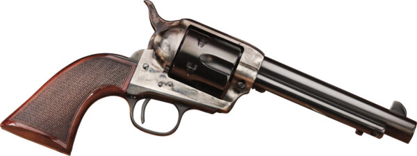 Taylors & Company 556202DE Short Stroke Smoke Wagon  45 Colt (LC) 6rd 5.50" Blued Cylinder & Barrel Color Case Hardened Steel Frame Checkered Walnut Navy Size Grip (Taylor Tuned) — view 1