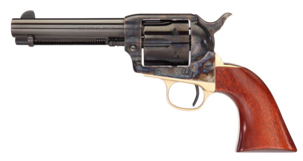 Taylors & Company 0440DE 1873 Ranch Hand Deluxe 357 Mag 6rd 4.75" Blued Cylinder & Barrel Color Case Hardened Steel Frame Walnut Navy Size Grip (Taylor Tuned) — view 1