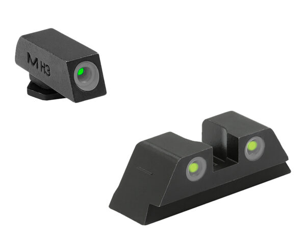 Meprolight USA 102223201 Tru-Dot  Green Tritium White Outline Front Sight-Yellow Tritium White Outline Rear Sight Glock 10 MM/.45ACP — view 1