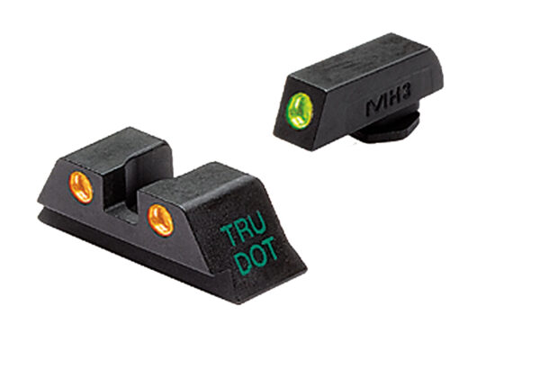 Meprolight USA 102243301 Tru-Dot Sight Set Green Tritium Front/Orange Tritium Rear, Compatible w/Glock 17/19/22/23/24/25/28/31/32/33/34/35/37/38/39 — view 1