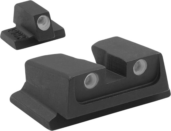 Meprolight USA 117663101 Tru-Dot  Green Tritium White Outline Front Sight-Green Tritium White Outline Rear Sight Smith & Wesson M&P (Non Optics Ready) — view 1
