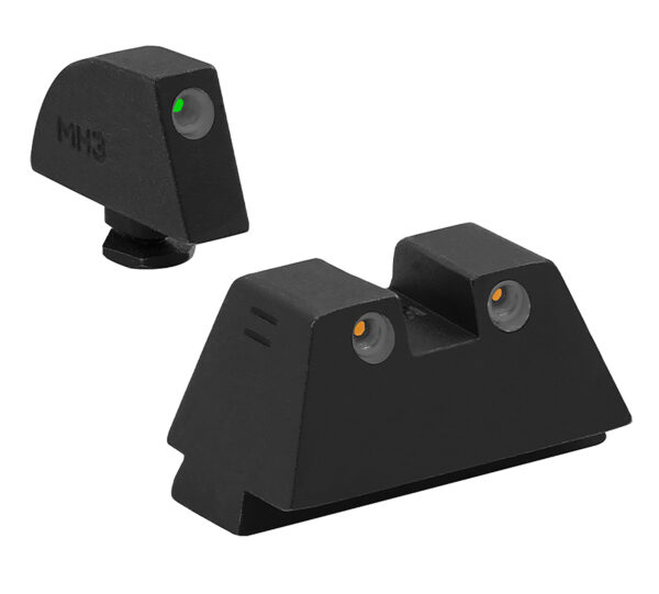 Meprolight USA 102243391 Tru-Dot  Green Tritium White Outline Front Sight-Orange Tritium White Outline Rear Sight Glock 17/17L/19/22/23 — view 1