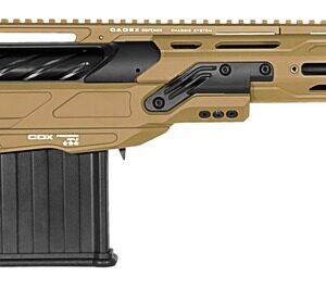 Cadex Inc CDX50DUAL50206BR20I2J5 CDX-50 Tremor 50 BMG 5+1 20.60" Black DLC Match Grade Threaded Barrel, Black DLC Aluminum Receiver w/Picatinny Rail, Adjustable Folding Hybrid Tan Stock, Black Polymer