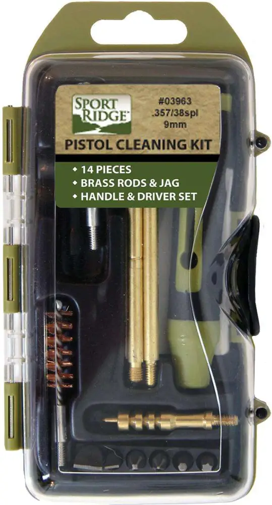 SPORT RIDGE 14 PC. PISTOL CLEANING KIT 38/357/9MM  HARD CASE — view 1