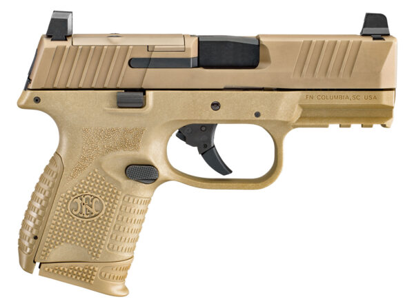 FN 66100575 509C MRD 9mm Luger 10+1 3.70" Black Recessed Target Crown Steel Barrel, Flat Dark Earth PVD Optic Ready/Serrated Steel Slide & Polymer Frame w/Picatinny Rail, Ambidextrous — view 1