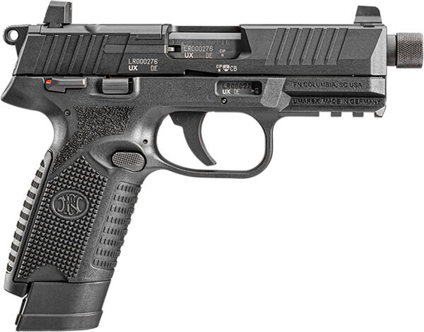 FN 66101011 502 Tactical 22 LR 10+1 4.60" Steel Threaded Barrel, Black Optic Ready/Serrated Slide & Polymer Frame w/Picatinny Rail, Black Textured Polymer Grip, Ambidextrous — view 1