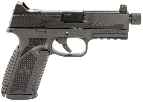 FN 66101377 510 Tactical Full Size 10mm Auto 10+1, 4.71" Black Target Crown/Threaded Steel Barrel, Black PVD Optic Cut/Serrated Slide & Polymer Frame w/Picatinny Rail,  Ambidextrous — view 1
