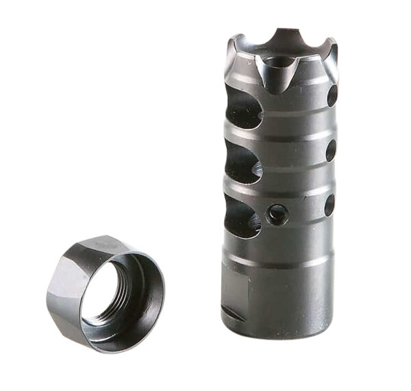 Patriot Ordnance Factory 00309 Triple Port Muzzle Brake Black Nitride 5/8"x24 Thread, 308 Win 7.62x51mm NATO — view 1