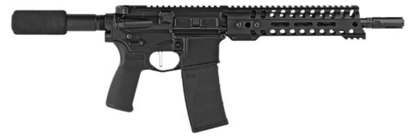 Patriot Ordnance Factory 01801 Minuteman Direct Impingement 5.56x45mm NATO 30+1 10.50", Black, Buffer Tube Stock, Textured Polymer Grip, 3 Prong Flash Hider — view 1