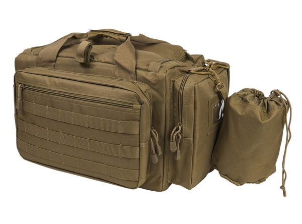 NcStar CVCRB2950T VISM Competition Range Bag with Padded Side Pockets, Lockable Zippers, Mag Pockets, Large D-Rings, Wide Padded Shoulder Strap & Tan Finish — view 1