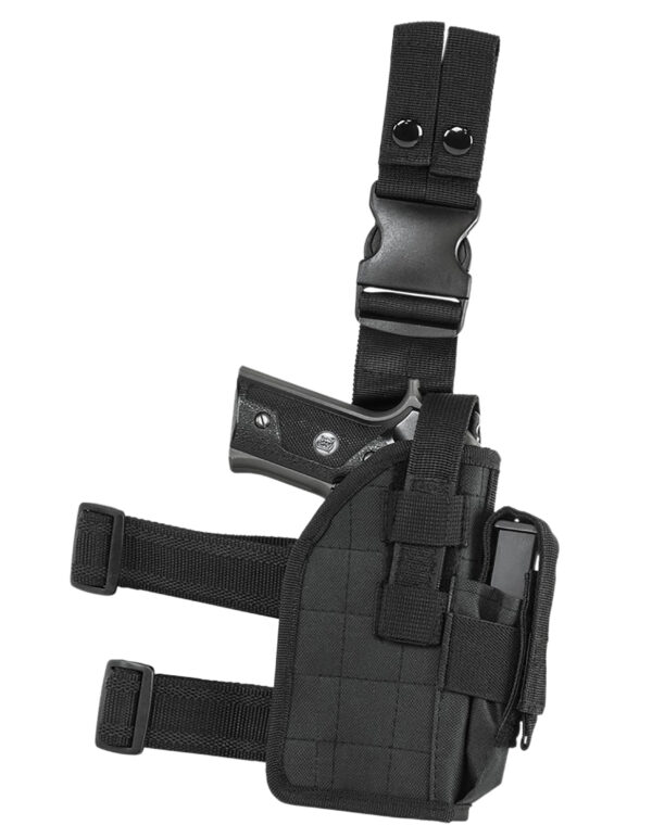 NcStar CVDLHOL2954B Drop Leg  Leg Black PVC Fabric Leg Fits Full Size Semi-Auto Fits Compact Semi-Auto Right Hand — view 1