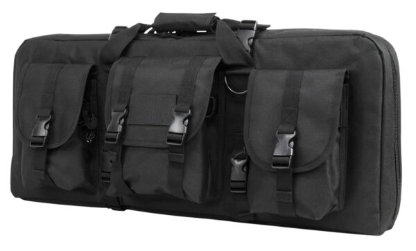 NcStar CVCPD2962B28 VISM Deluxe SubGun Case 28" Black PVC Fabric w/ Exterior Pockets Zippers & Padding for 2 AR or AK Pistols — view 1