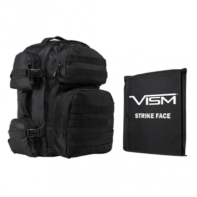 NCSTAR TACTICAL BACKPACK BLACK 6 POCKETS W/ 10'"X2" SOFT BALLISTIC PANEL — view 1
