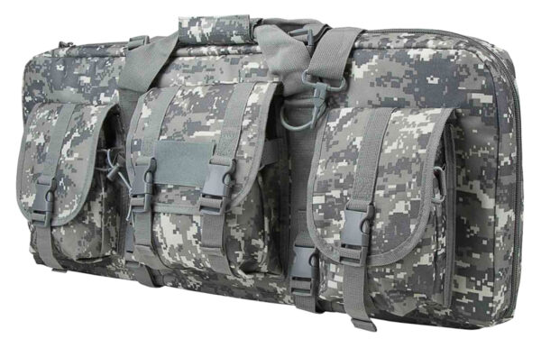 NcStar CVCPD2962D28 VISM Deluxe SubGun Case 28" Digital Camouflage PVC Fabric w/ Exterior Pockets Zippers & Padding for 2 AR or AK Pistols — view 1