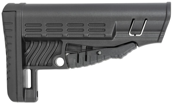 NcStar DLG-086 Classic Commercial Stock Black Polymer Adjustable Stock with Metal QD Bases & Rubber Butt Pad For Commercial Spec Buffer Tubes (Tube Not Included) — view 1