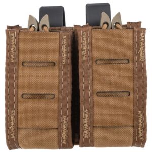 HIGH SPEED GEAR DUTY DOUBLE PISTOL TACO U-MOUNT HIDDEN SHOCK CORD COYOTE BROWN