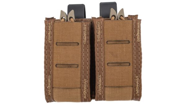 HIGH SPEED GEAR DUTY DOUBLE PISTOL TACO U-MOUNT HIDDEN SHOCK CORD COYOTE BROWN — view 1