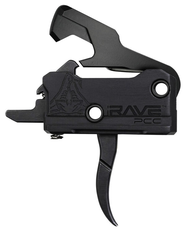 Rise Armament T017PCCBLK Rave Pistol Caliber Carbine Single-Stage Curved Trigger with 3.50 lbs Draw Weight & Black Nitride Finish for AR-Platform — view 1