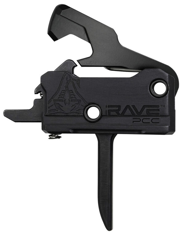 Rise Armament T017FPCCBLK Rave Pistol Caliber Carbine Single-Stage Flat Trigger with 3.50 lbs Draw Weight & Black Nitride Finish for AR-Platform — view 1