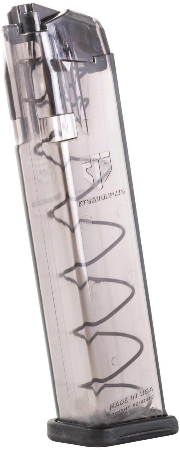 ETS Group SMKGLK922 Pistol Mags Competition Legal 22rd Extended 9mm Luger Compatible w/ Glock 17 Smoke Polymer — view 1