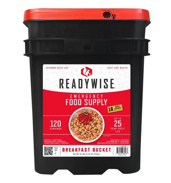 Wise Foods RW10121 Emergency Supplies Breakfast Bucket 120 Servings — view 1
