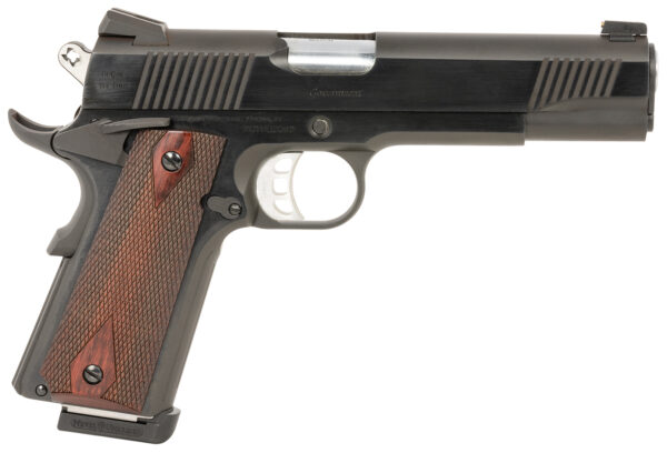 Tyler Gun Works TGWGVBL45 Custom 1911 Government Full Size Frame 45 ACP 7+1 5" Stainless Match Grade Barrel, Blued Serrated Steel Slide & Steel Frame w/Beavertail, Walnut Grip — view 1