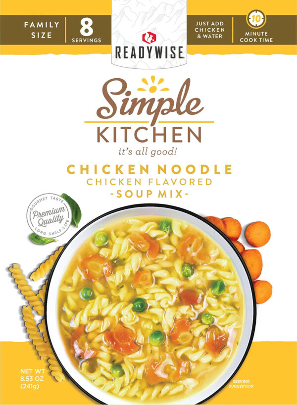 ReadyWise RWSK05062 Simple Kitchen Chicken Noodle Soup 8 Servings Per Pouch, 6 Per Case — view 1