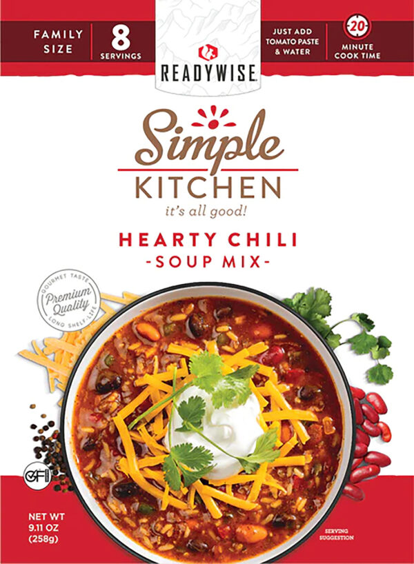 ReadyWise RWSK05064 Simple Kitchen Hearty Chili 8 Servings Per Pouch, 6 Per Case — view 1