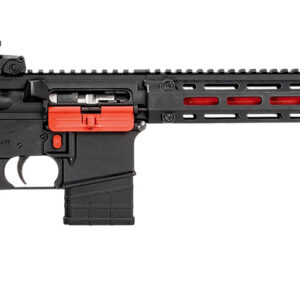 Tippmann Arms A101342 M4-22 Redline 22 LR 10+1 16" Red Duracoat Fluted Threaded Barrel, Matte Black Aluminum Receiver w/Picatinny Rail, M-LOK Handguard, Composite Forend, Black Adj CAR15 Polymer Stock