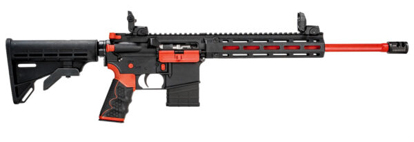Tippmann Arms A101342 M4-22 Redline 22 LR 10+1 16" Red Duracoat Fluted Threaded Barrel, Matte Black Aluminum Receiver w/Picatinny Rail, M-LOK Handguard, Composite Forend, Black Adj CAR15 Polymer Stock — view 1