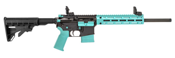 Tippmann Arms A101203 M4-22 LTE 22 LR 25+1 16" Black Parkerized Threaded Barrel, Matte Black Aluminum Receiver w/Picatinny Rail, Robin Egg Blue M-LOK Handguard, Composite Forend, Black Polymer Stock, — view 1