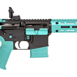 Tippmann Arms A101334 M4-22 LTE 22 LR 10+1 16" Black Parkerized Threaded Barrel, Matte Black Aluminum Receiver w/Picatinny Rail, Robin Egg Blue M-LOK Handguard, Composite Forend, Black Polymer Stock,