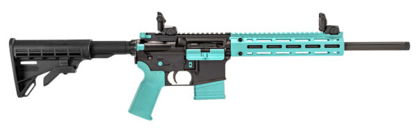 Tippmann Arms A101334 M4-22 LTE 22 LR 10+1 16" Black Parkerized Threaded Barrel, Matte Black Aluminum Receiver w/Picatinny Rail, Robin Egg Blue M-LOK Handguard, Composite Forend, Black Polymer Stock, — view 1